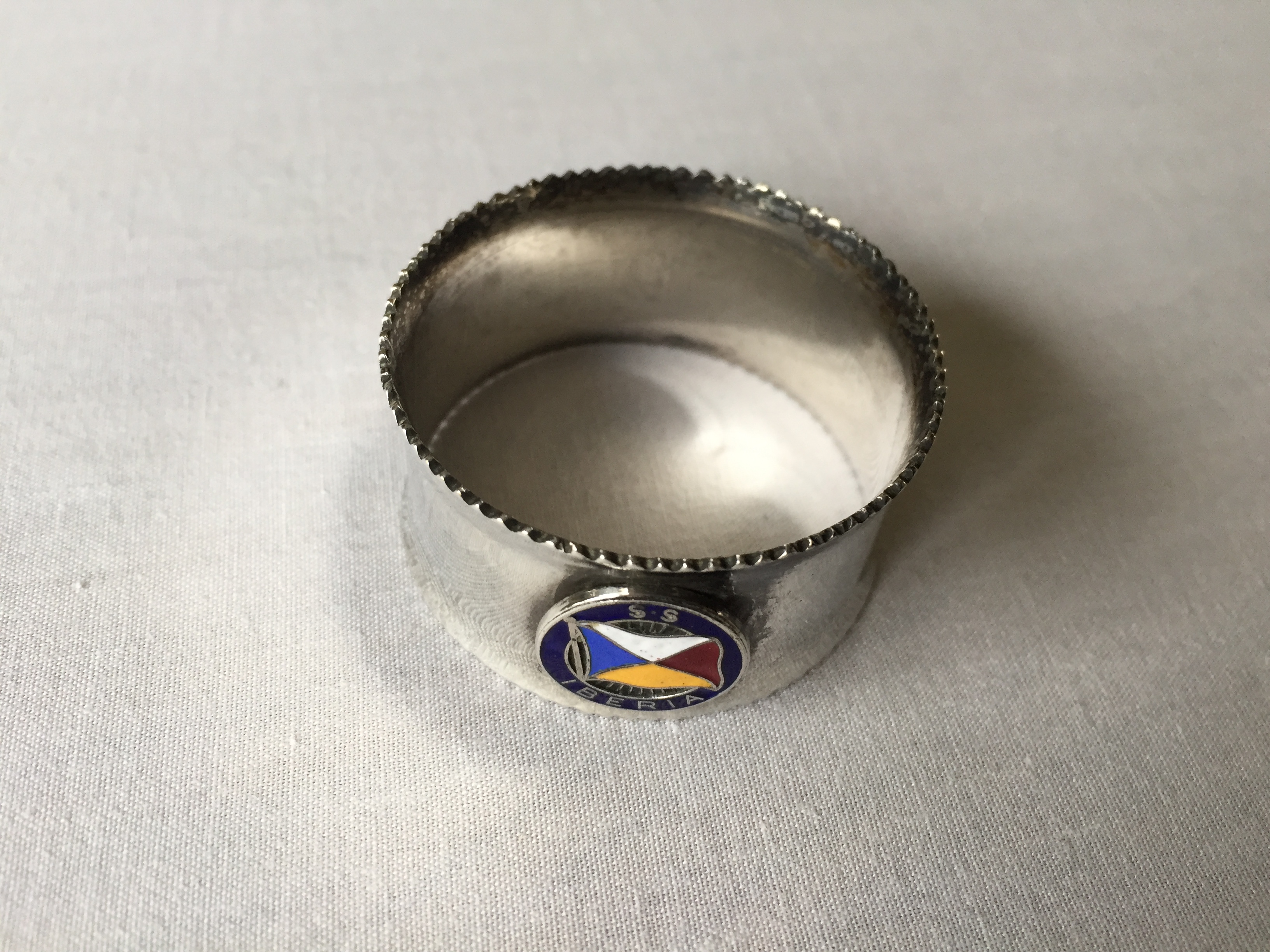 EARLY NAPKIN RING FROM THE P&O LINE VESSEL THE SS IBERIA